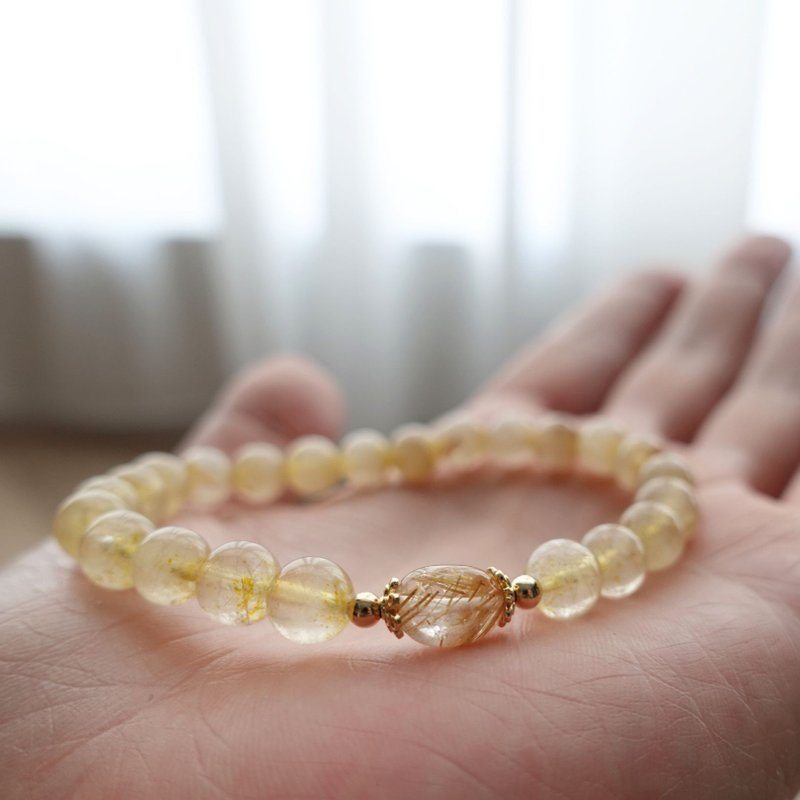 璀璨金芒 能量守財  黃水晶 鈦晶 手鍊 手環 能量水晶系列 禮物 - 手鍊/手環 - 水晶 黃色