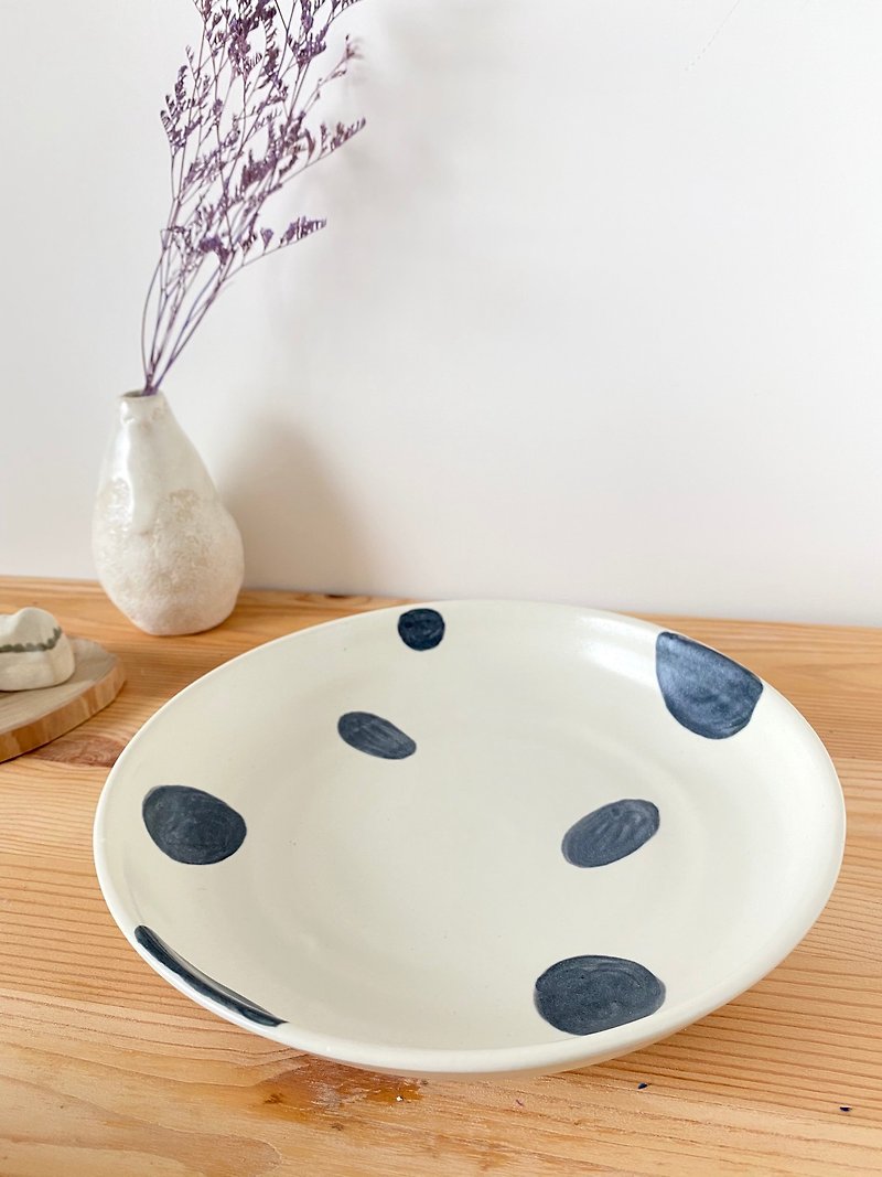Little black dot-plate - Small Plates & Saucers - Pottery Black