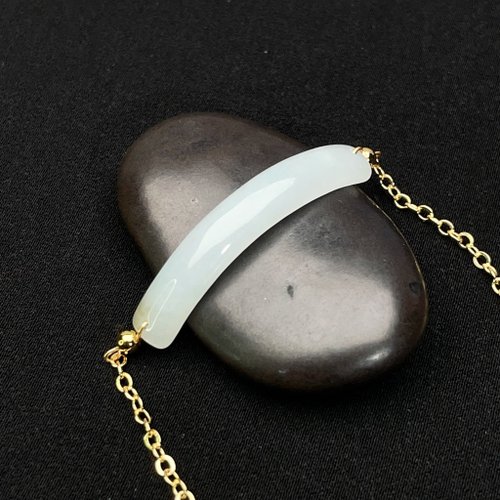 瓔珞珠寶盒 E.L.Jewelry Box 【招財神獸】冰種飄綠翡翠14K包金手鍊 | 天然緬甸翡翠A貨