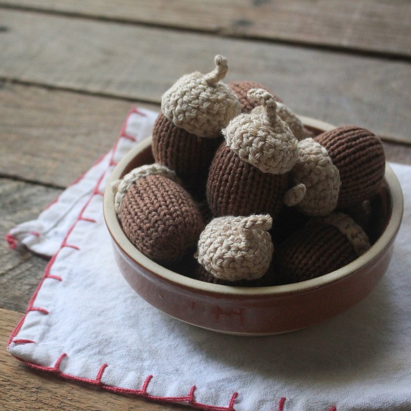 Pure cotton hand-knitted pine cones - ของเล่นเด็ก - ผ้าฝ้าย/ผ้าลินิน 