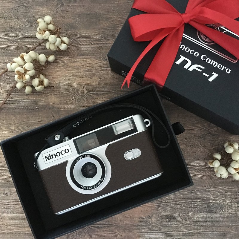 Point &amp; Shoot  Brand new compact 35mm film camera with deep brown leather【14-C】