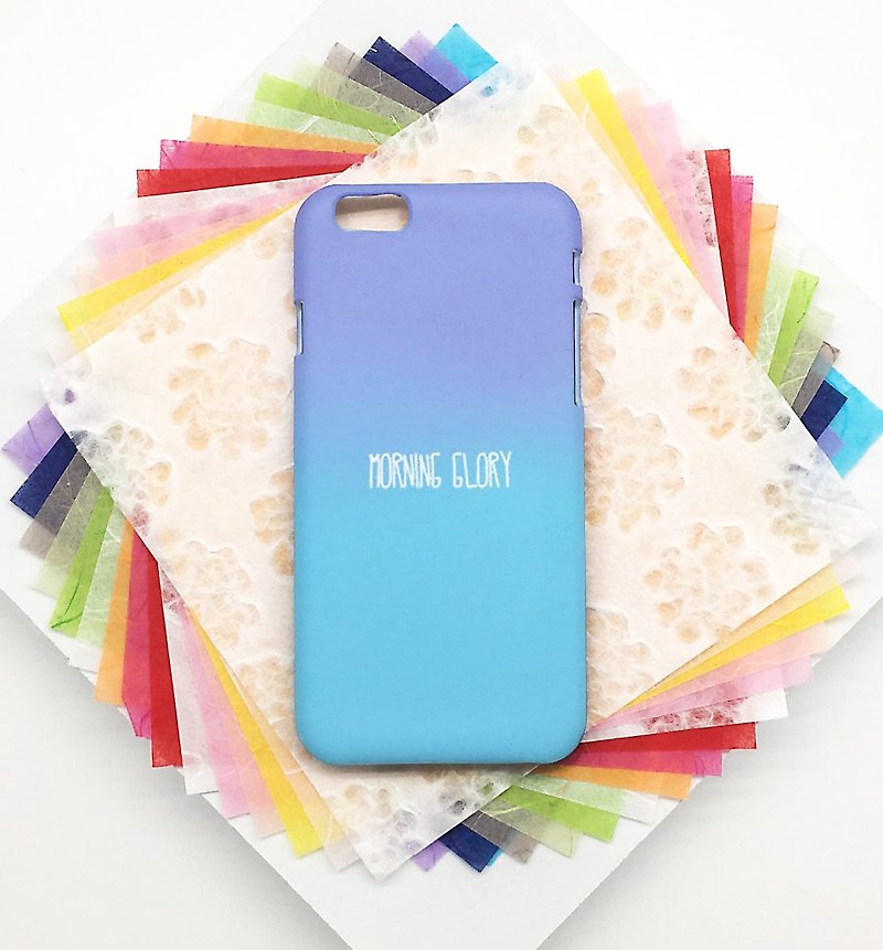 Morning Glory - Gradient Flower Language - iPhone Original Case/Protective Cover - Phone Cases - Plastic Blue