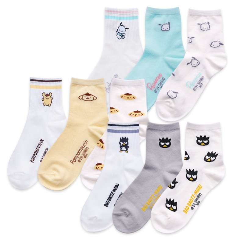 [ONEDER Wanda] Sanrio family mid-calf socks Pacha dog pudding dog cool penguin stockings - Socks - Other Materials 