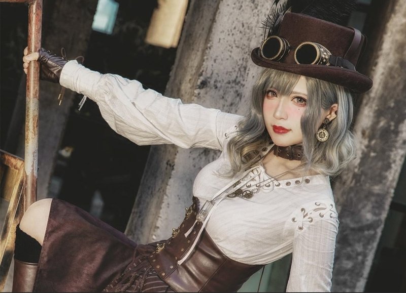 蒸汽朋克 復古綁帶V領 直筒襯衫 - 女上衣/長袖上衣 - 棉．麻 白色