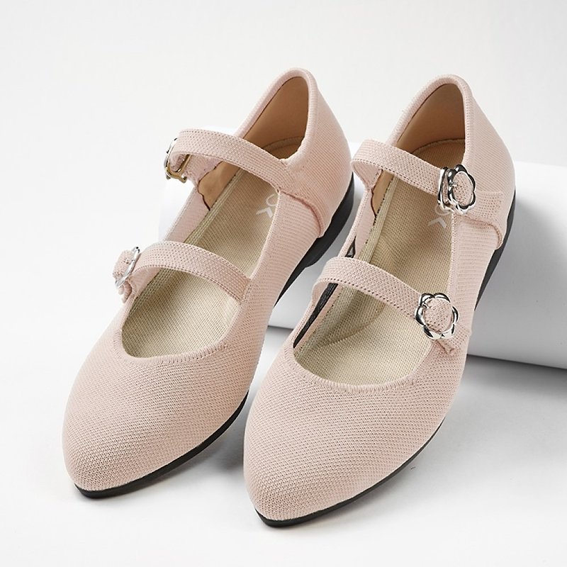 Daisy Flats Nude Pink - Mary Jane Shoes & Ballet Shoes - Polyester Pink