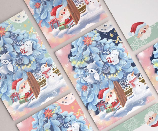 クリスマス限定 イラストレーター直筆ポストカード カードプレゼント Postcard ショップ Anissaverse カード はがき Pinkoi