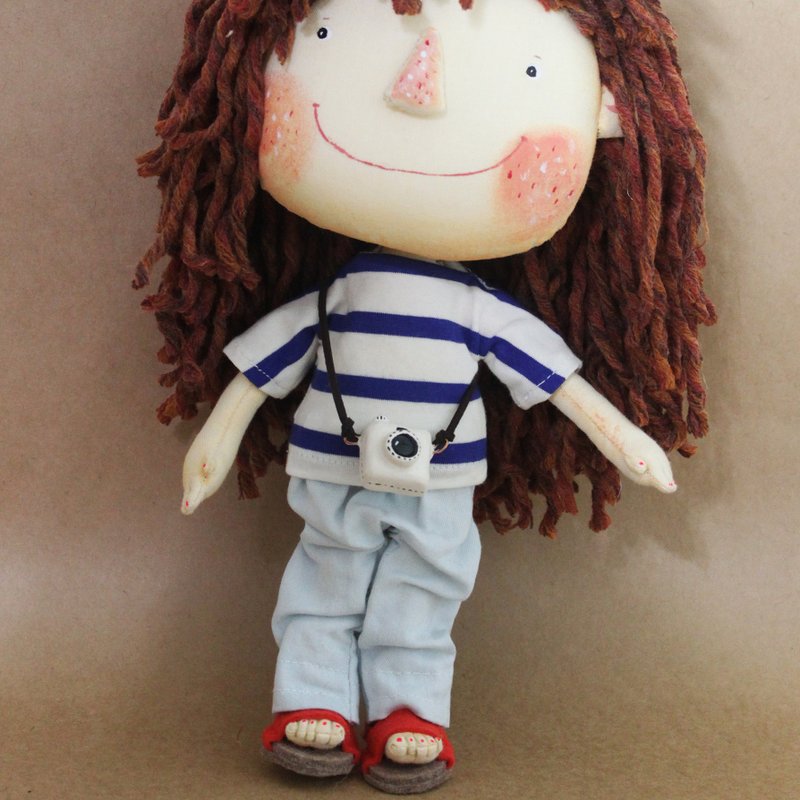 手作布偶 Handcrafted fabric doll Model No.: 2025-JF-07 - 玩偶/公仔 - 棉．麻 咖啡色