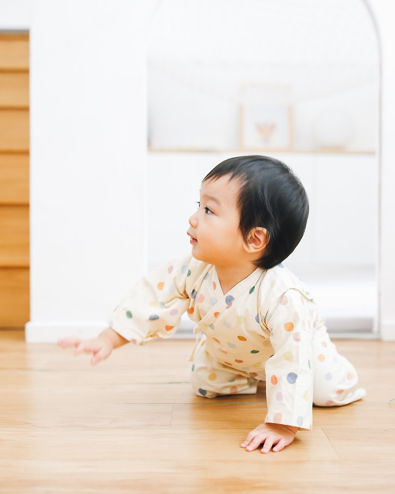 Baby Kimono - Dancing Polka Dots - Onesies - Cotton & Hemp Multicolor