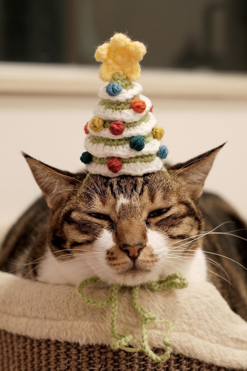クリスマスオーナメント 猫草人形 | ペットオーナーと親子オーナメント - 編み物 | かぎ針編み - 置物 - コットン・麻 