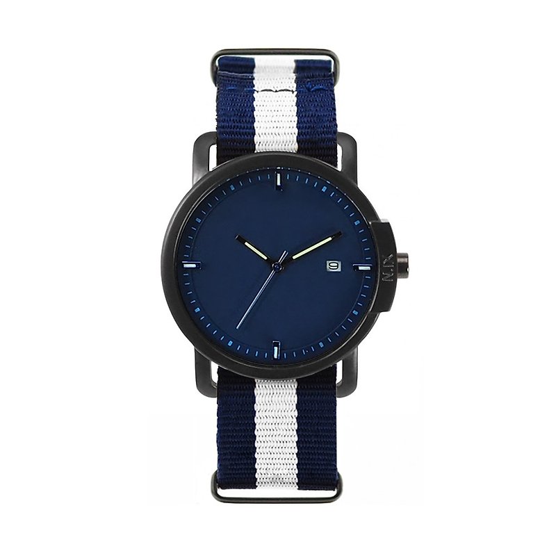 ミニマル・ウォッチ：Ocean06-海軍ホワイト。 - 腕時計 - 金属 ブルー