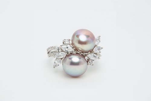 Lalune月兒輕珠寶 設計款||Zwinger茨溫格||天然淡水紫色珍珠S925戒指