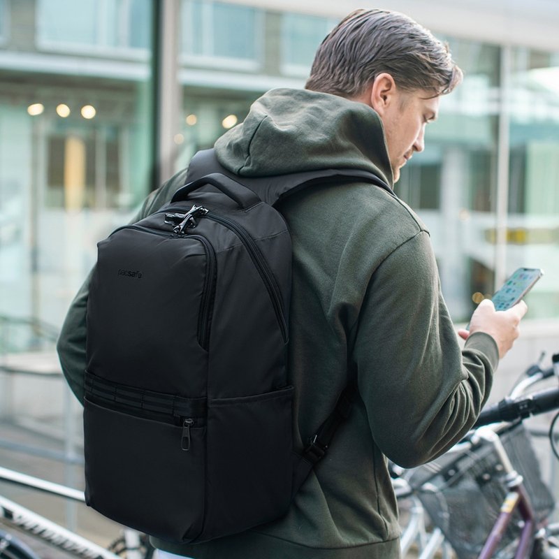 Pacsafe Metrosafe X | 五大專利防盜 城市後背包 25L 黑色 - 後背包/背包/書包 - 環保材質 黑色
