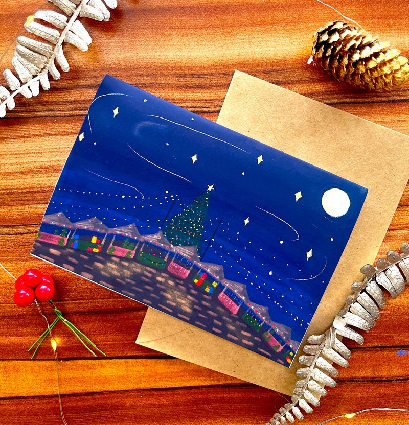 聖誕城市屋卡 - 卡片/明信片 - 紙 多色