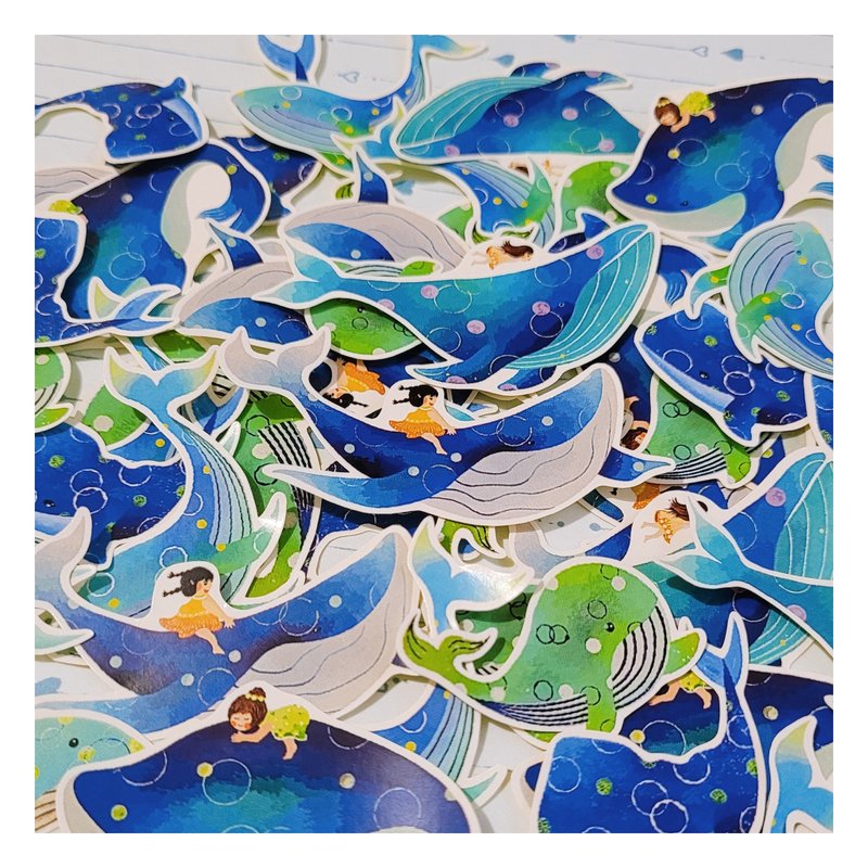 Whale Stickers - Stickers - Paper Blue