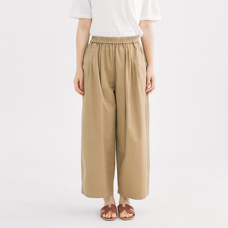 【Simply Yours】Washed cotton pants coffee F - กางเกงขายาว - ผ้าฝ้าย/ผ้าลินิน สีนำ้ตาล