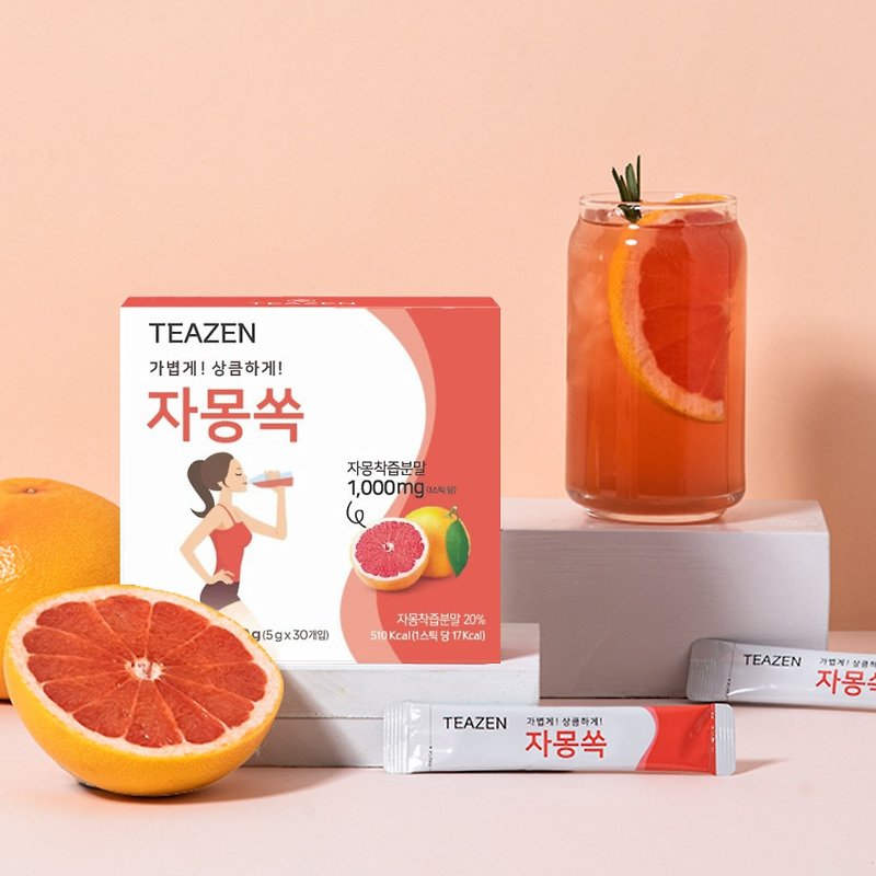 Teazen - Fat Dissolving Grapefruit Tea 30 Packs | Isolate Fat | Reduce Food Intake | Slimming - Health Foods - Concentrate & Extracts 