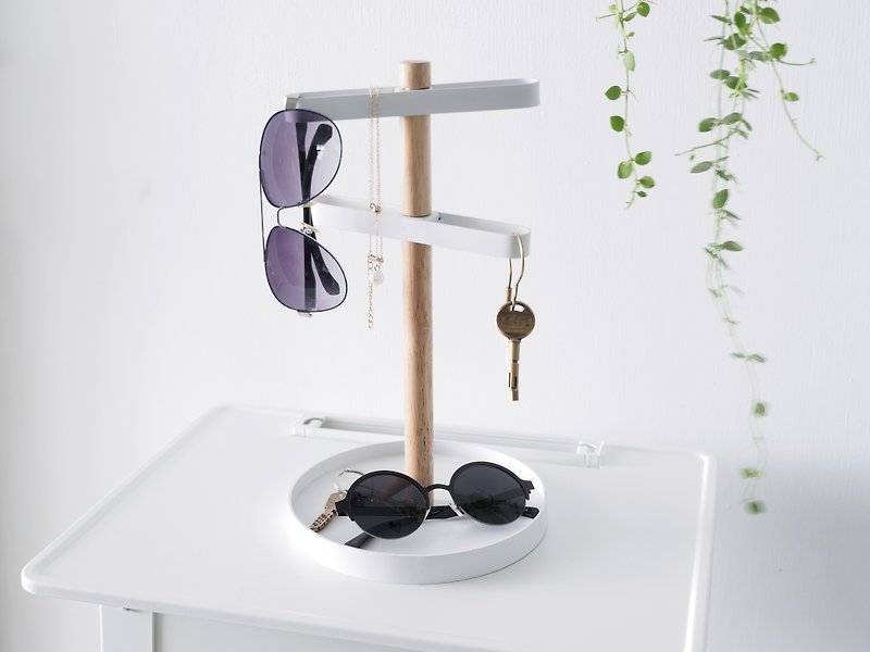 LIGFE Accessories and Sunglasses Hanging Organizer Stand - กล่องเก็บของ - โลหะ ขาว