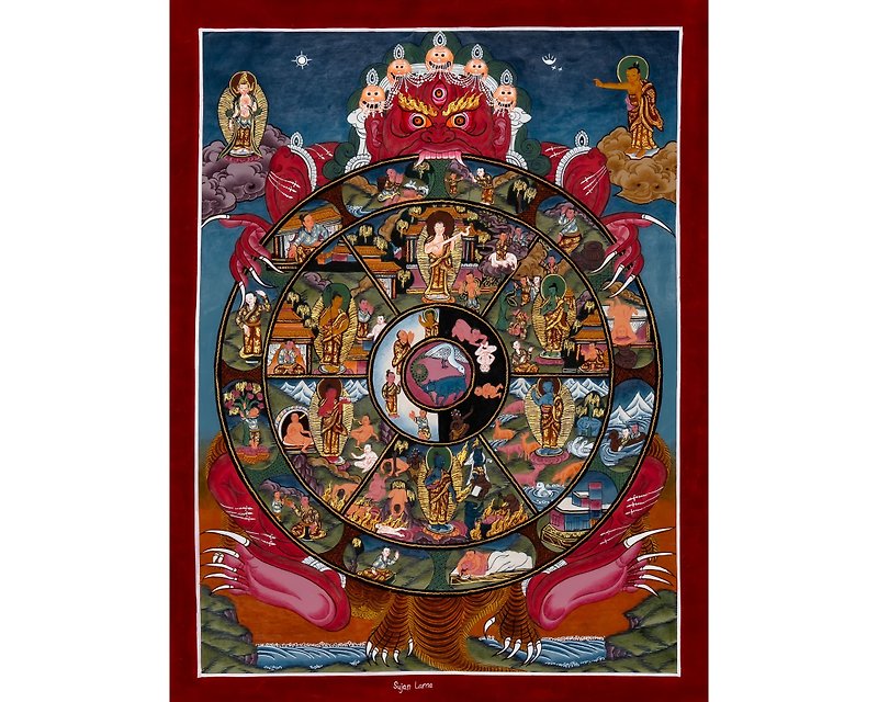 タンカハーモニー チベットのルーツを視覚化する生命の輪 - ウォールデコ・壁紙 - その他の素材 多色