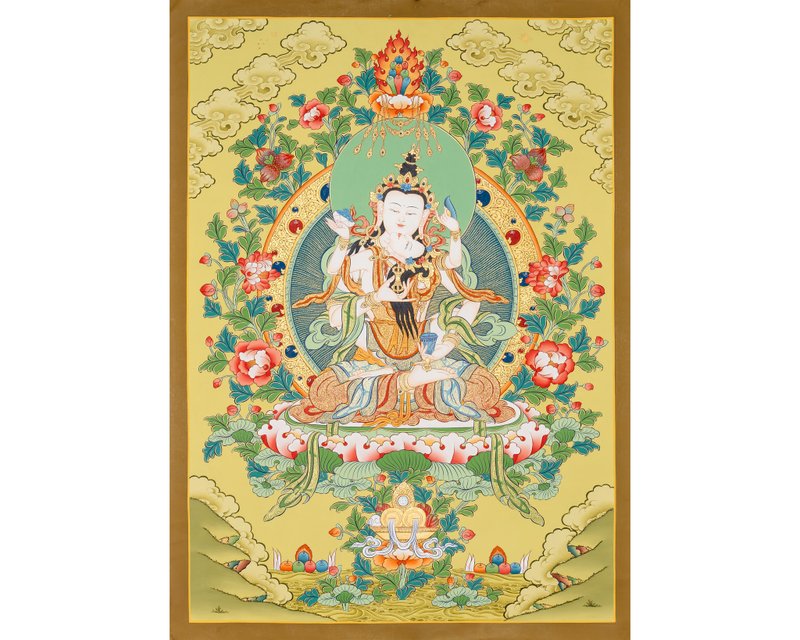 Sacred Dorje Sempa Thangka Painting Spiritual Transformation - Wall Décor - Other Materials Multicolor