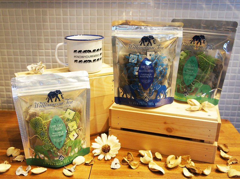 Goody Bag- Green Blue / Williamson Tea Limited Blessing Bag - Tea - Fresh Ingredients Blue