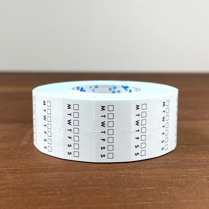 手帳のラベラーシール 週間ハビットトラッカー 黒 日本製 ラベルシール ロールシール ls-011 - 貼紙 - 紙 白色