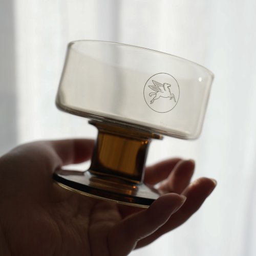 菌物 shroom 1970年 法國 復古 煙燻 玻璃杯 / 香檳杯 / 甜點杯 (一件)