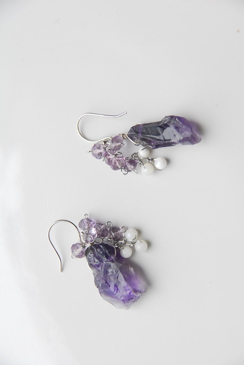 M-san's dedicated page - Earrings & Clip-ons - Semi-Precious Stones Purple