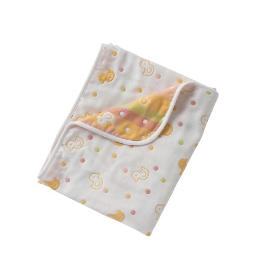 Baby Organics育兒良品 【日本OP mini】嬰兒六重紗雙面毯 黃色咕咕雞