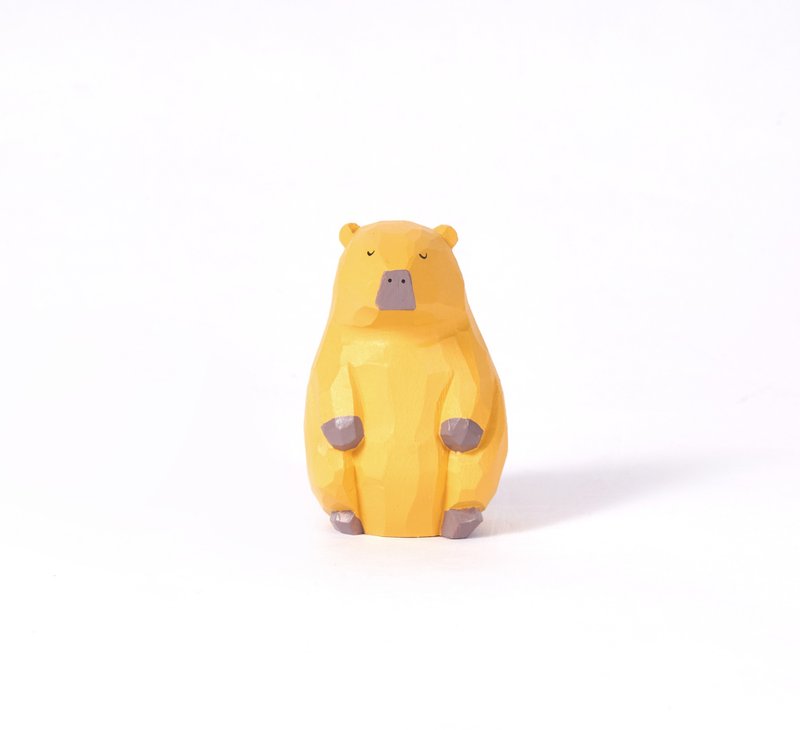Piri Piri 卡皮巴拉木雕 - 擺飾/家飾品 - 木頭 黃色