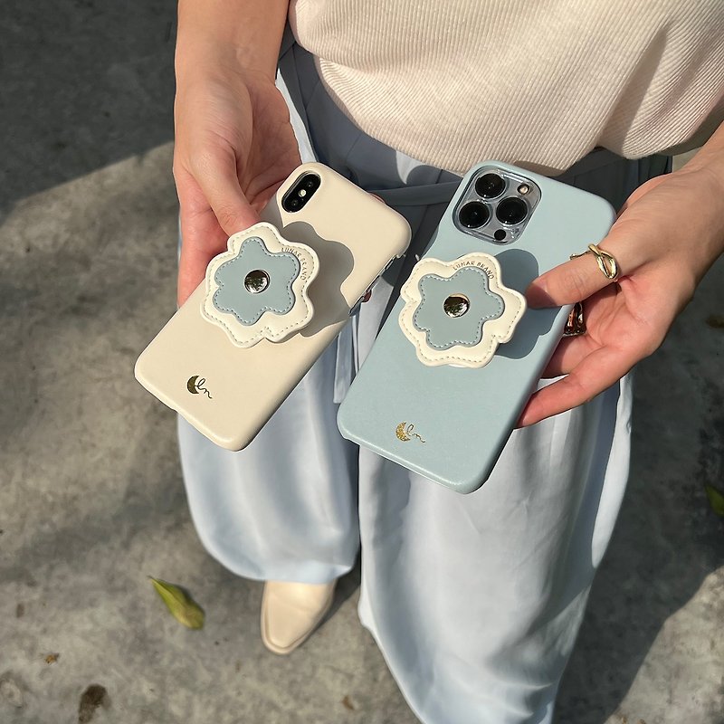 Vegan leather phone set : bloom collection ( forget me not )