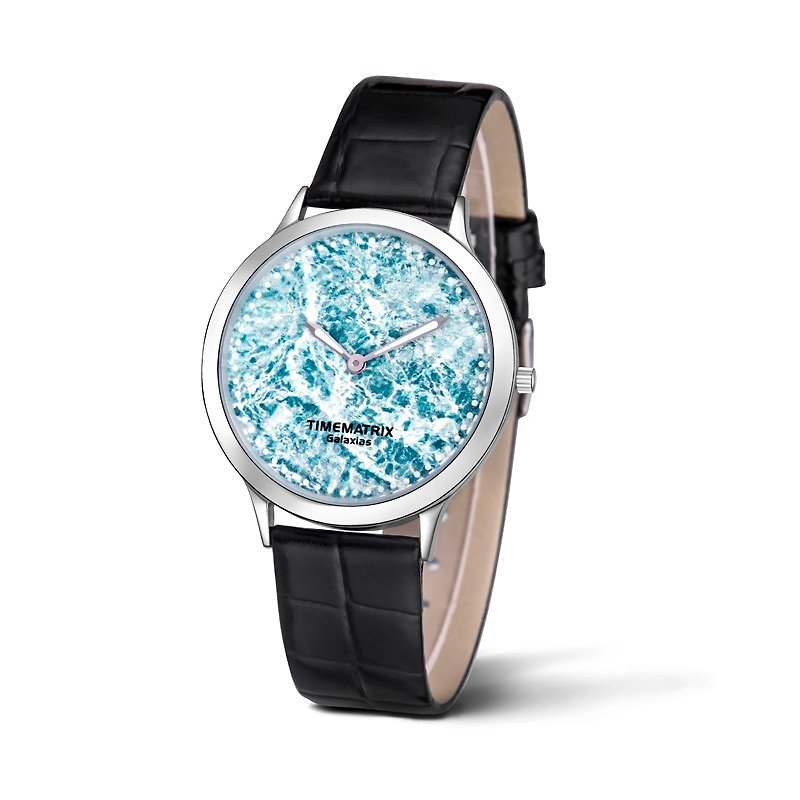 タイムマトリックスギャラクシアスウォッチ-淡いブルーの流れるような色 - 腕時計 - 金属 多色