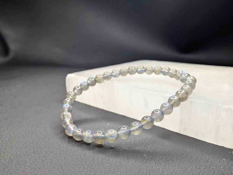 彩光 拉長石 灰月光石 5mm 手串 手鍊 天然水晶 水晶手鍊 - 手鍊/手環 - 水晶 