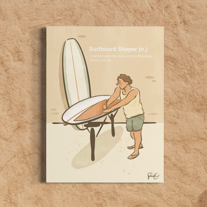 Surfboard Shaper 印刷畫作 牆壁裝飾 - 海報/掛畫 - 紙 白色