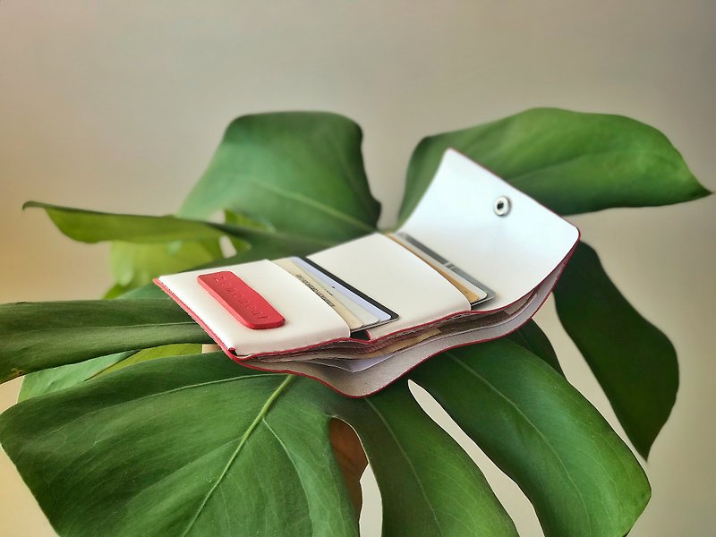 zemoneni mini lamb leather wallet and cardholder - กระเป๋าสตางค์ - หนังแท้ ขาว