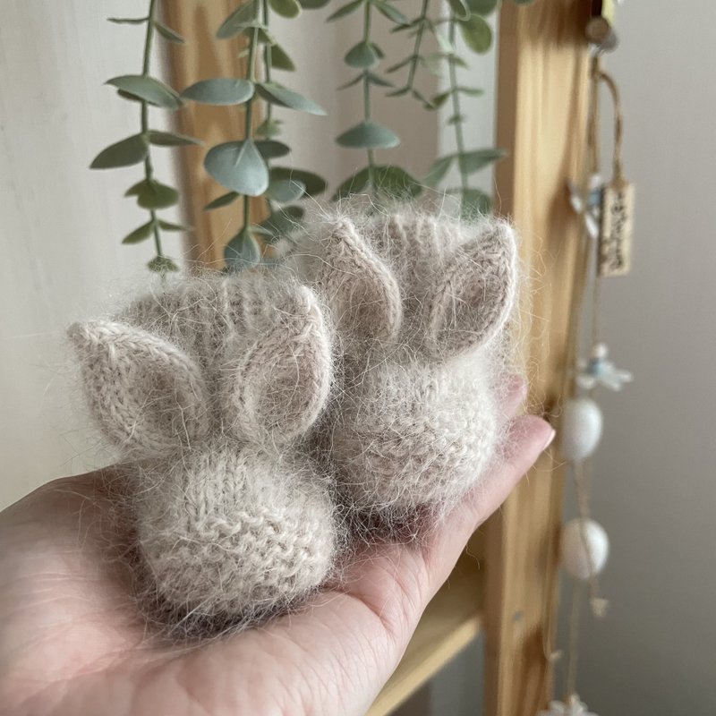 Baby bunny booties, Cute newborn booties - Baby Socks - Wool White