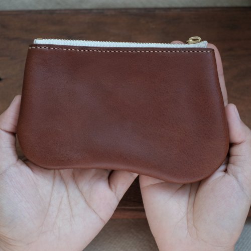 寓吉 Leather Craft 【寓吉】手感屁股包/拉鍊包/零錢包/義大利植鞣革/真皮手工