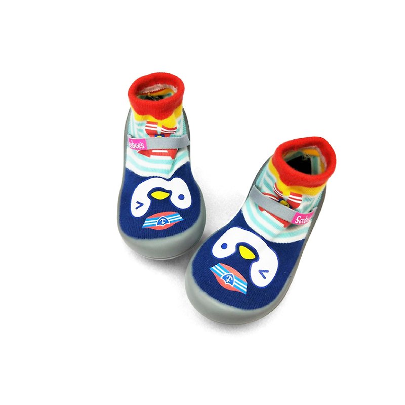 【Feebees】可愛動物系列 企鵝水手 (學步鞋 襪鞋 童鞋 台灣製造) - 男/女童鞋 - 其他材質 藍色