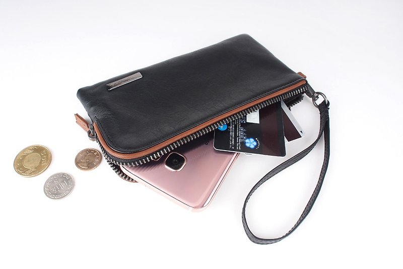 Leather Phone Pouch - Wallets - Genuine Leather Multicolor