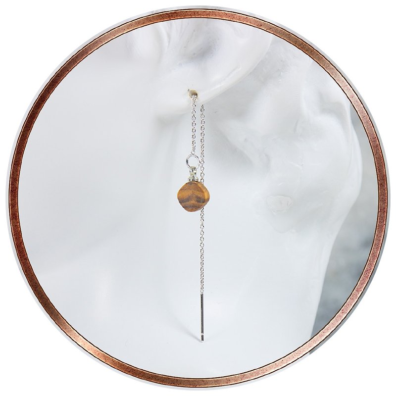 ITW Olive Wood Earring - Meteor - ต่างหู - เงินแท้ สีเงิน