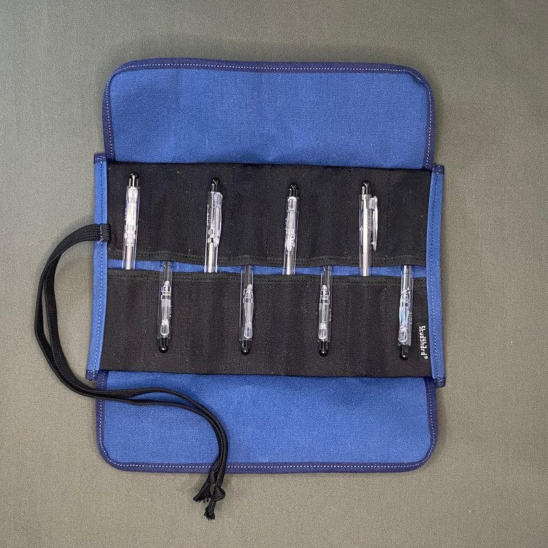 Tool Wrap _ Kai 06 _ Blue x Black - Pencil Cases - Cotton & Hemp Blue