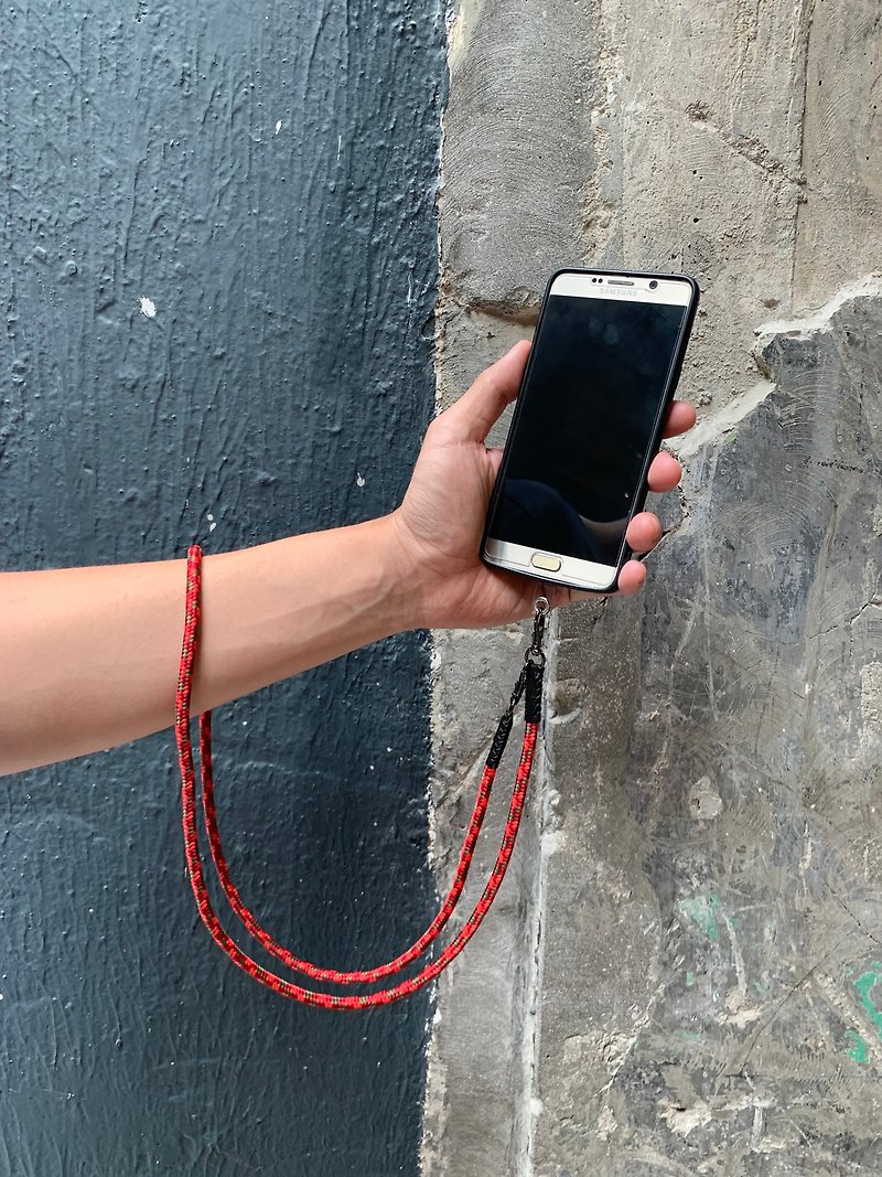 ライオンマウンテンピース電話ロープ携帯電話ストラップは、指定された長さでカスタマイズできます - スマホアクセサリー - 革 パープル