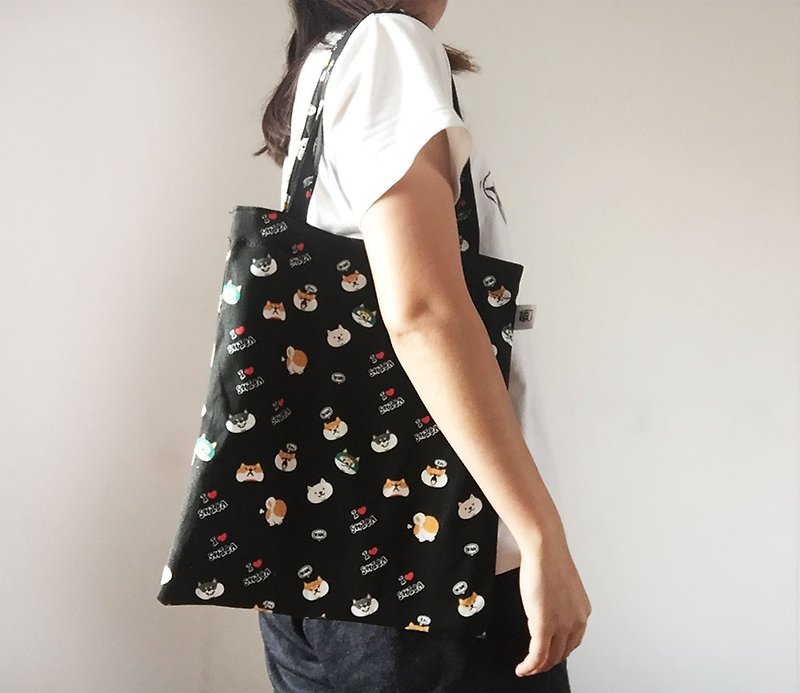 Baise Shiba Inu dog shiba shoulder canvas bag hand bag - Handbags & Totes - Polyester 