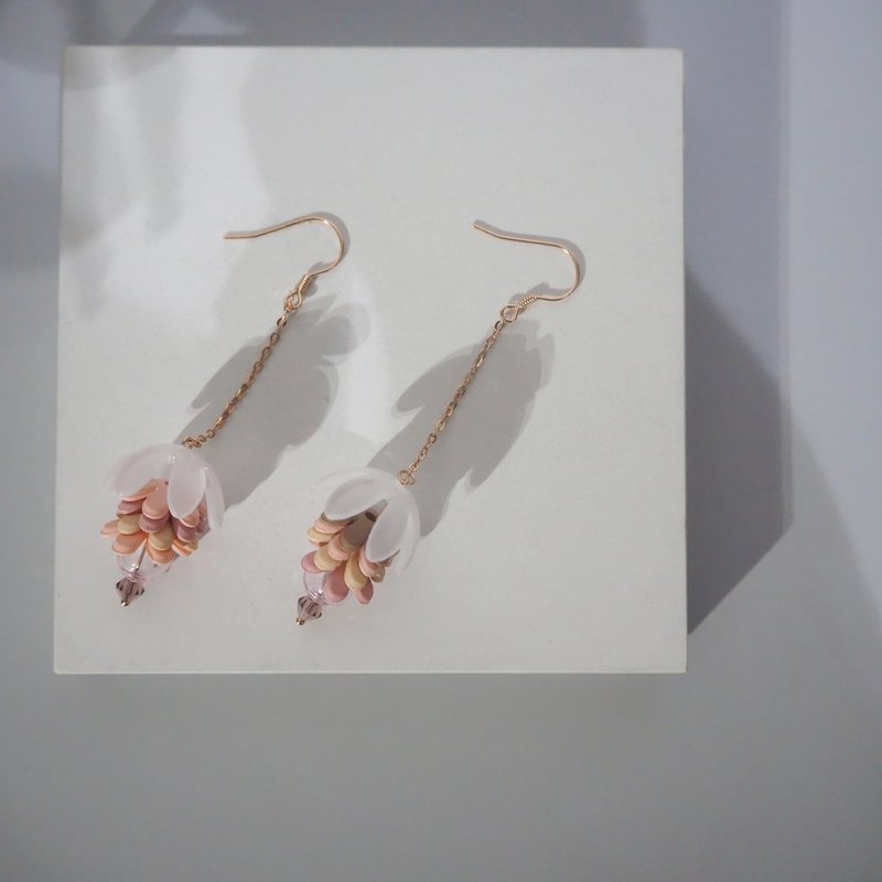日本初桜開限定系列 | 18K玫瑰金櫻花耳環 | SAKURA 串珠手工飾品 - 耳環/耳夾/耳骨夾 - 玫瑰金 粉紅色