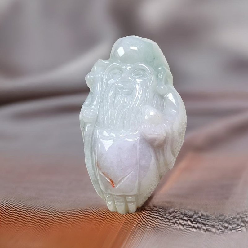 春帶彩翡翠壽翁 | 天然緬甸玉翡翠A貨 | 送禮 - 項鍊 - 玉石 多色
