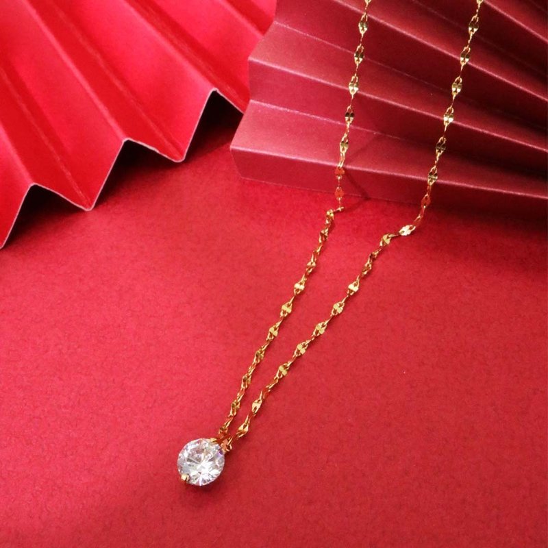 【New Year Gift】Shining. Solitaire Kiss Lip Necklace for Valentine's Day Gift - Necklaces - Stainless Steel Gold