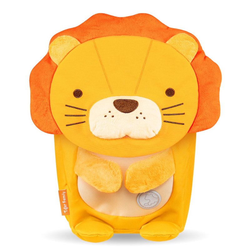 聖誕禮物 動動好朋友 幼兒後背包-毛茸獅寶 可張手抱抱 透氣背墊 - 後背包/背包/書包 - 聚酯纖維 橘色