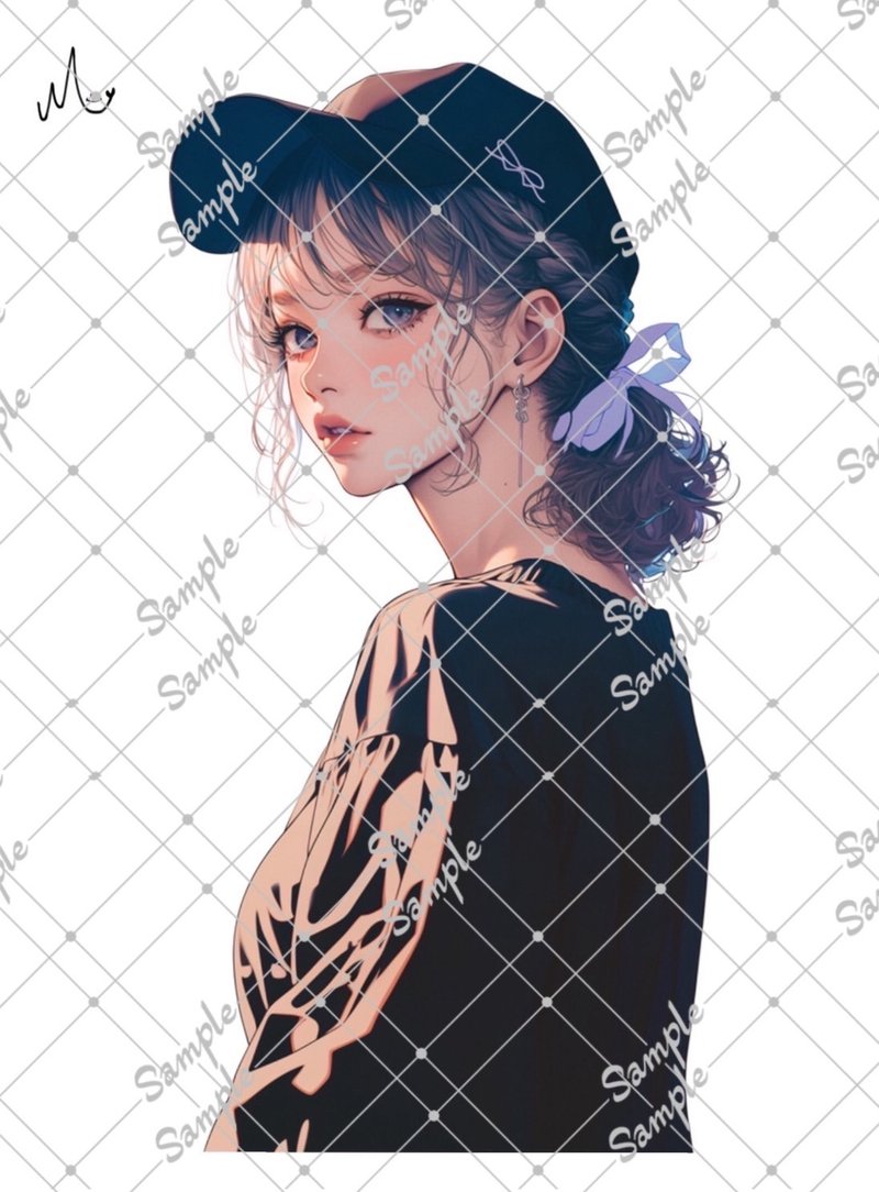 オリジナル人物ステッカー8月新作 - 貼紙 - 紙 