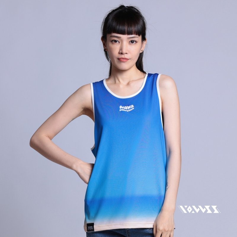 [Towards the Waves Series] Blue Beach Cooling Vest (Suitable for Men and Women) - Men's Tank Tops & Vests - Polyester Blue