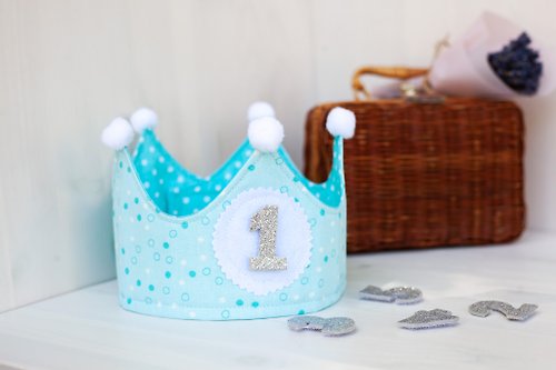 Polana.dolls Baby Crown, Blue Play Crown, Pretend Play Crown, Party Hat, 1st Birthday Crown