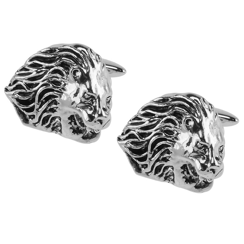 Lion Cufflinks - Cuff Links - Other Metals Silver